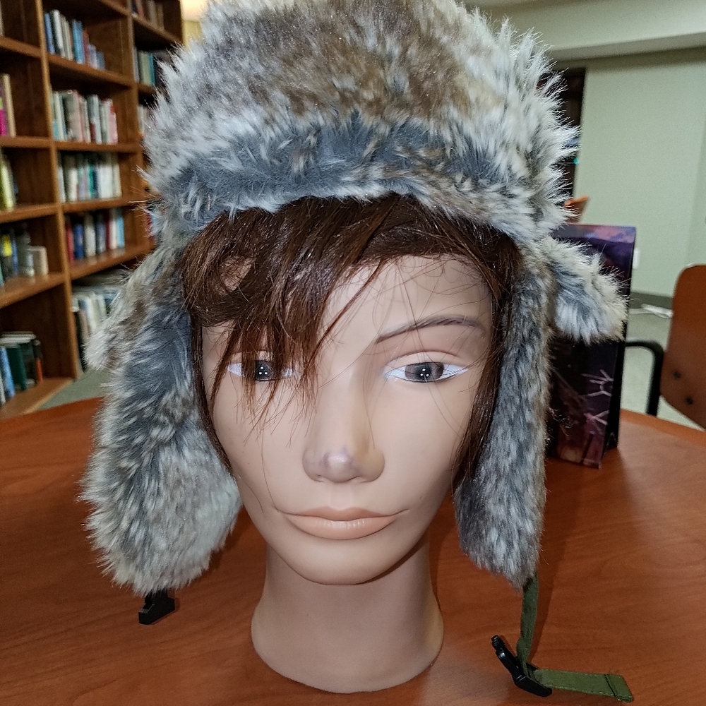 Appaman Olive Muscle Trapper Faux Fur Trim Winter Hat Size L 5Y-7Y
